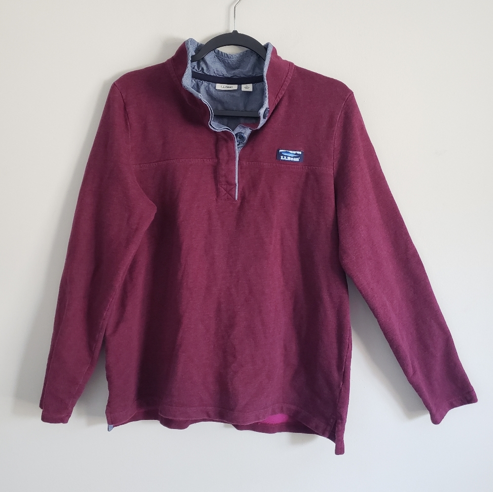 L.L. bean half-button Nock-Neck pullover sweatshirt sz L